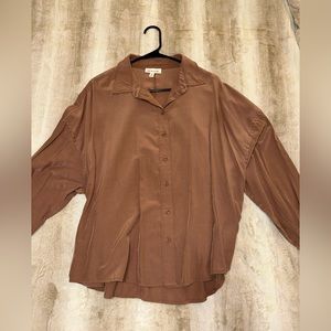 Brown button down dress shirt